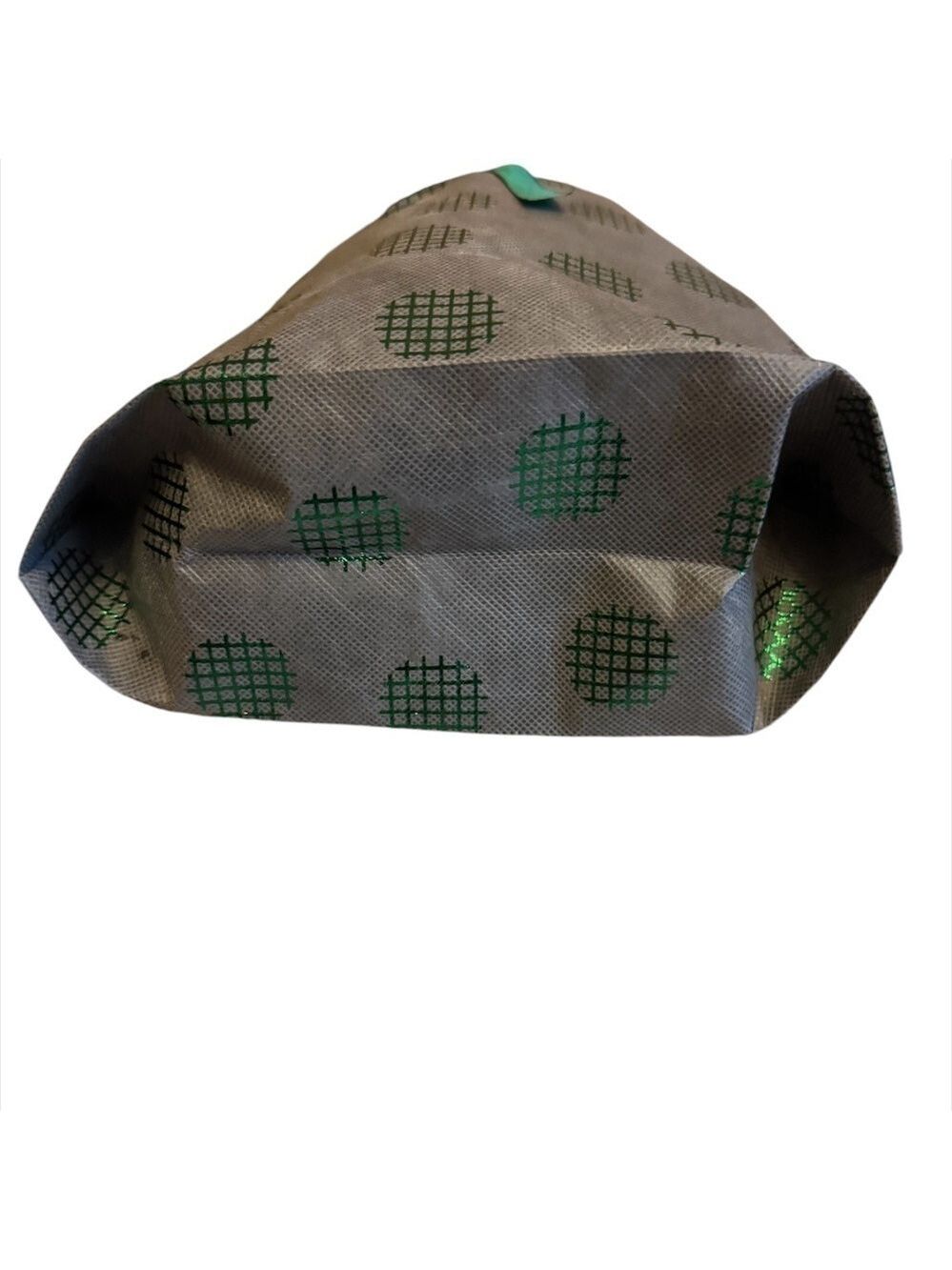 Gift Bag Large Gray Green Polka Dots Ribbon Tie - Picture 3 of 4